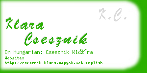 klara csesznik business card